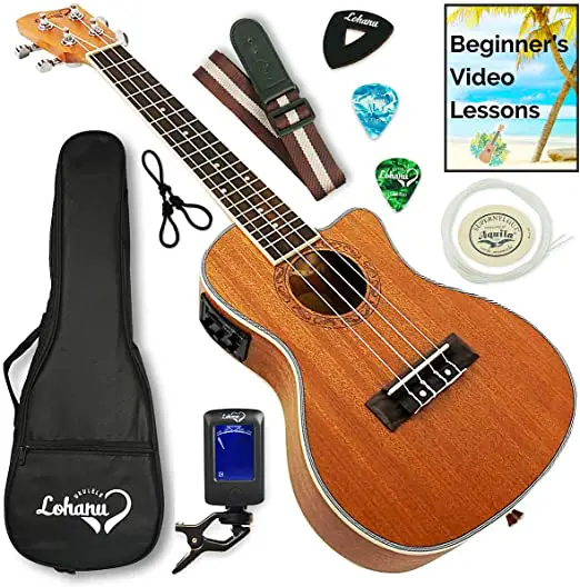  Ukulele from Lohanu Cutaway Electric with 3 Band EQ